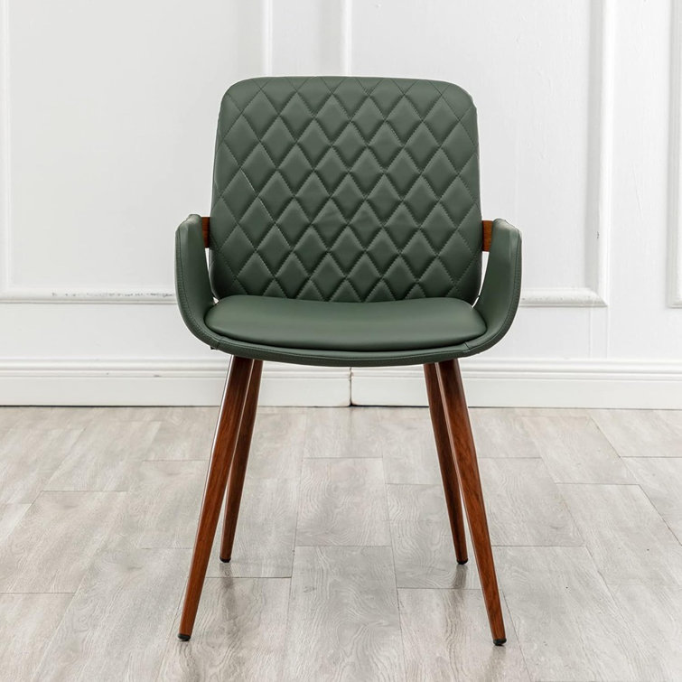 Milany leather best sale accent chair